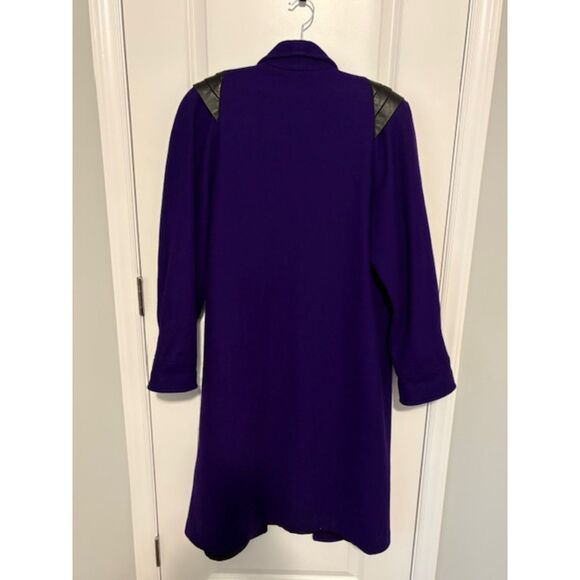 Vintage David Benjamin Overcoat Womens 8 100% New Wool Leather Trim Lined Heavy - Picture 2 of 9